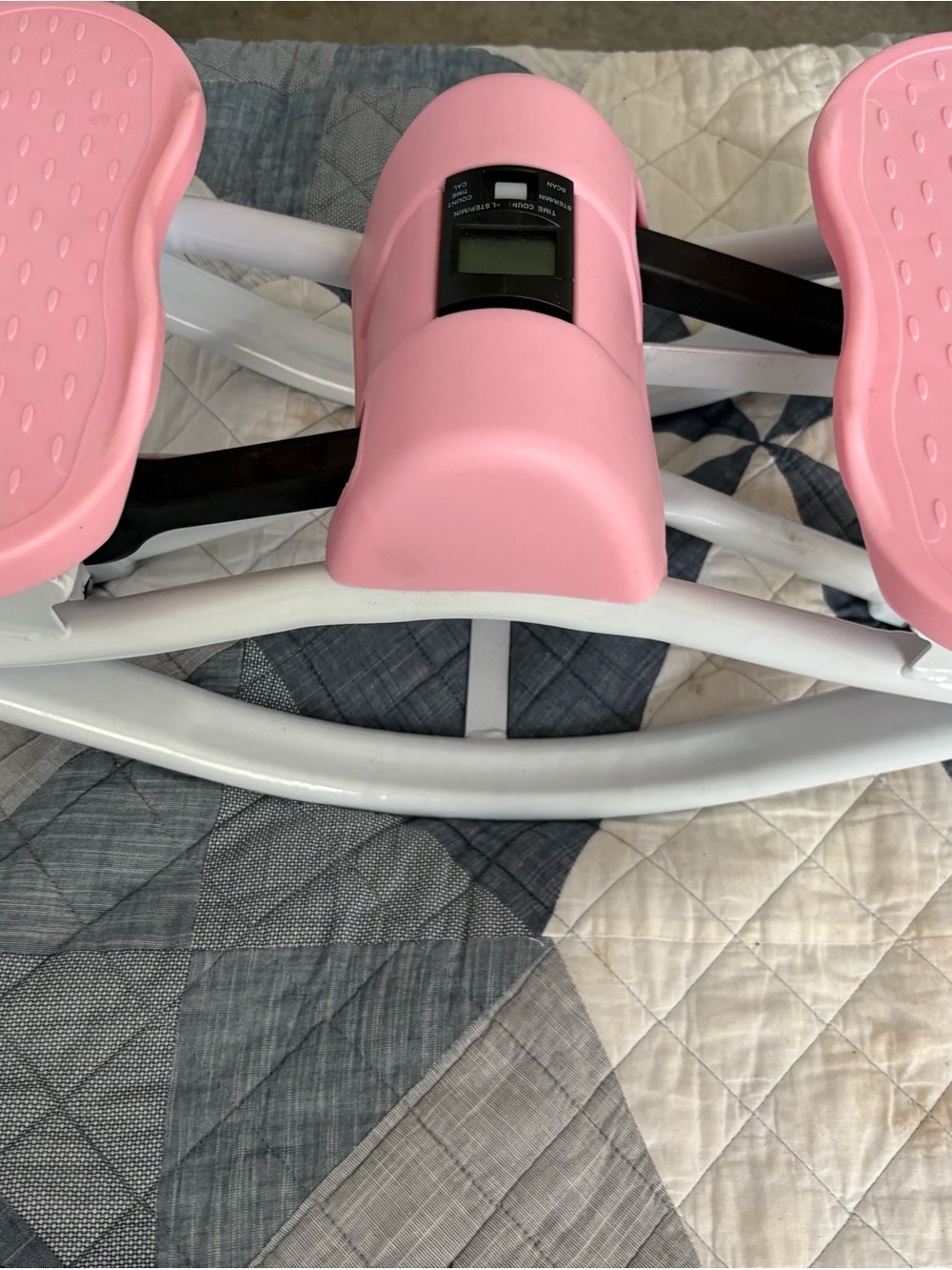 Pink Compact Two-Step Home Exercise step-rocker with Digital Counter